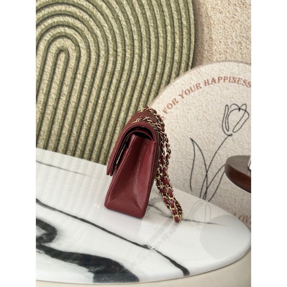 Chanel classic flap bag medium size 25x16x7cm REAL GRAINED LEATHER 100% Bags