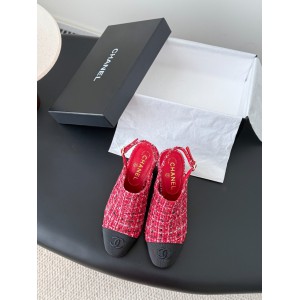 Chanel slingback mules tweed & grosgrain 36-41 Shoes