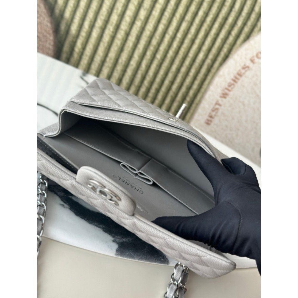 Chanel classic flap bag medium size 25x16x7cm REAL GRAINED LEATHER 100% Bags