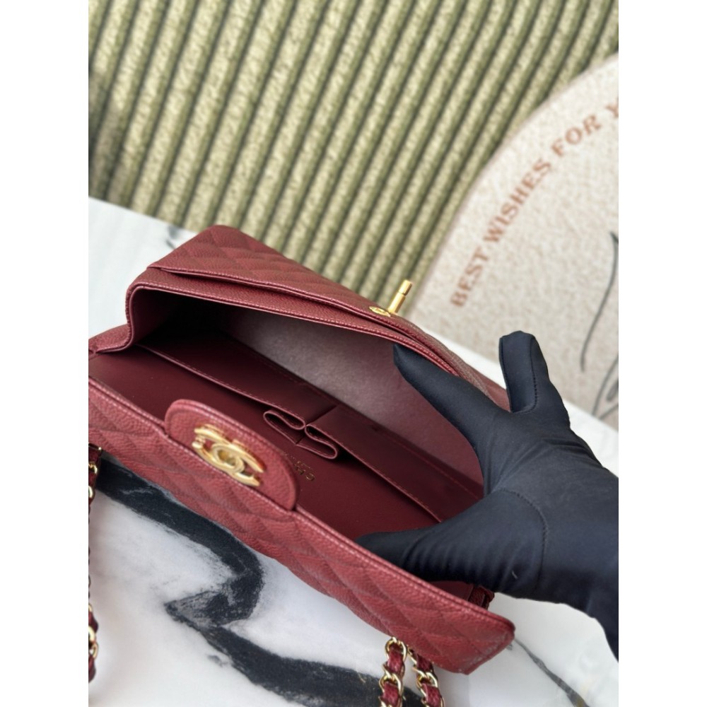 Chanel classic flap bag medium size 25x16x7cm REAL GRAINED LEATHER 100% Bags