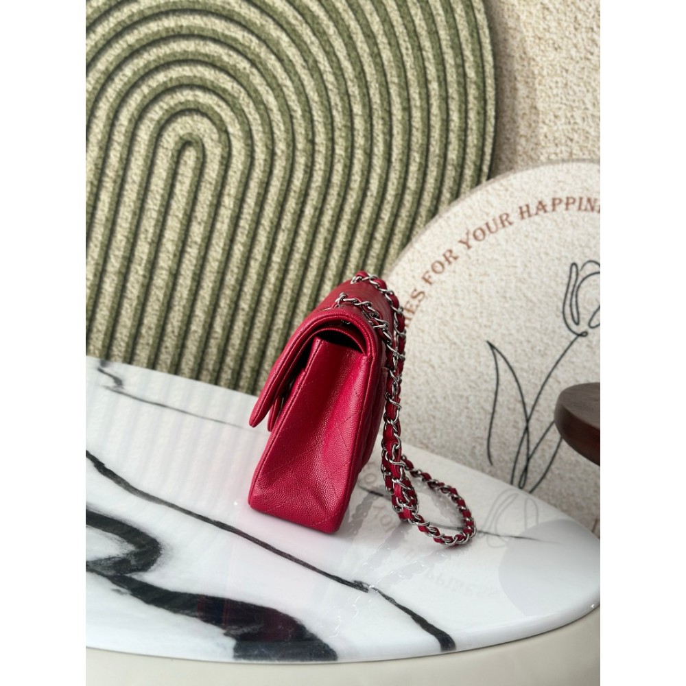 Chanel classic flap bag medium size 25x16x7cm REAL GRAINED LEATHER 100% Bags