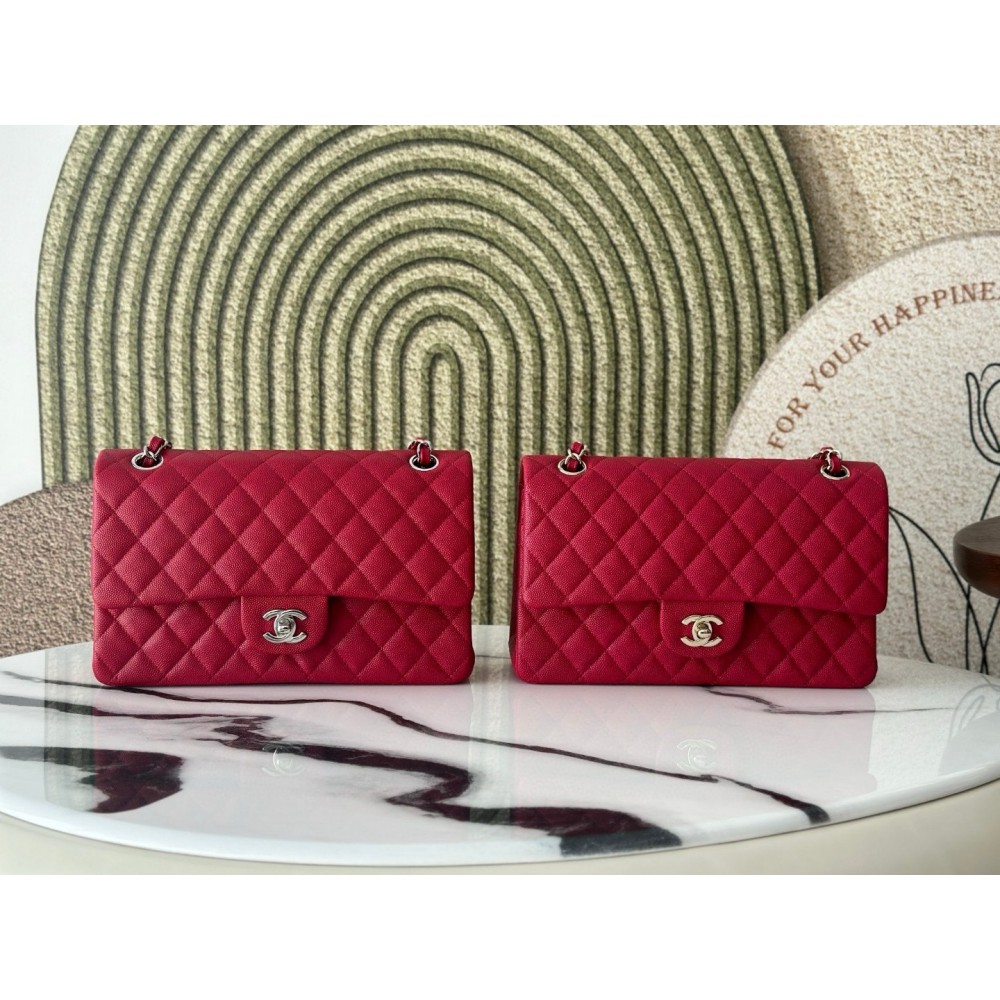 Chanel classic flap bag medium size 25x16x7cm REAL GRAINED LEATHER 100% Bags