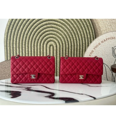 Chanel classic flap bag medium size 25x16x7cm REAL GRAINED LEATHER 100%