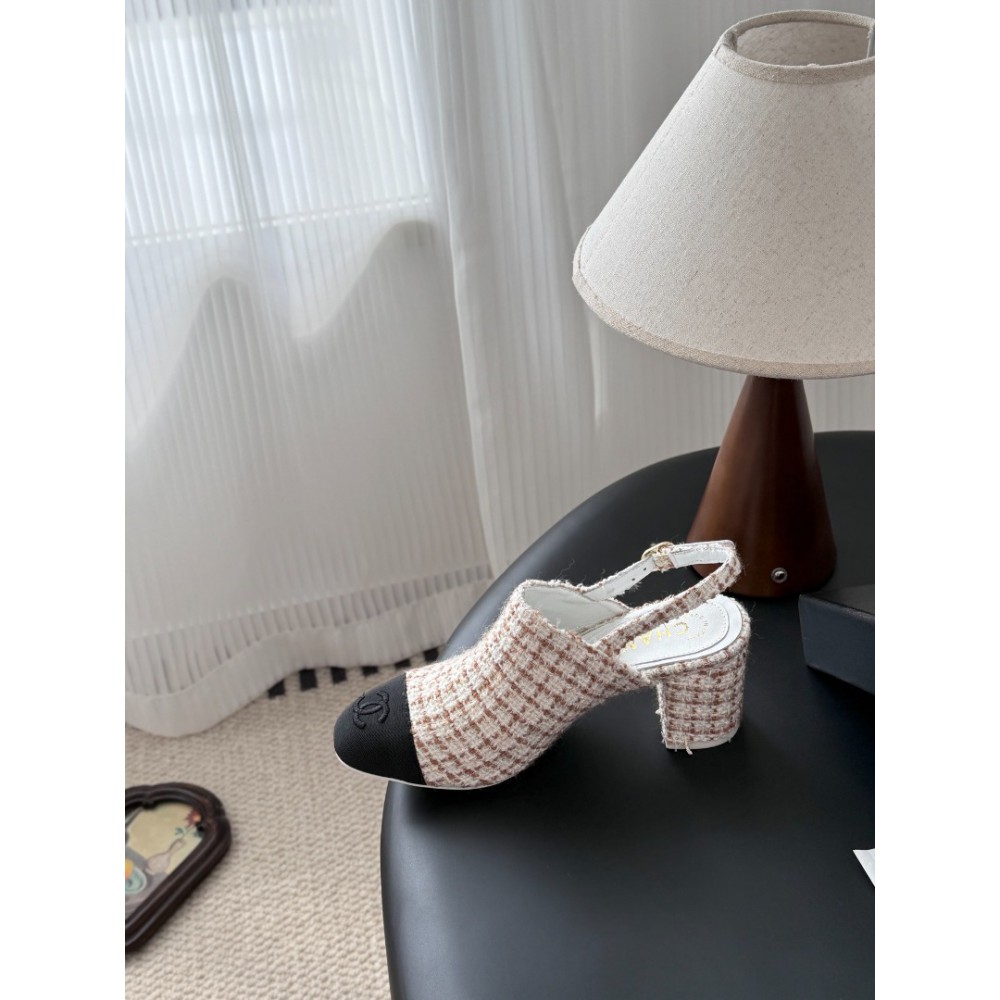 Chanel slingback mules tweed & grosgrain 36-41 Shoes