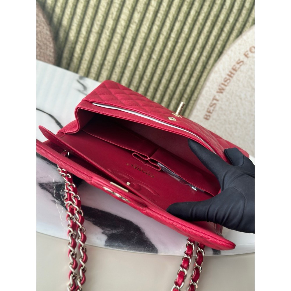 Chanel classic flap bag medium size 25x16x7cm REAL GRAINED LEATHER 100% Bags