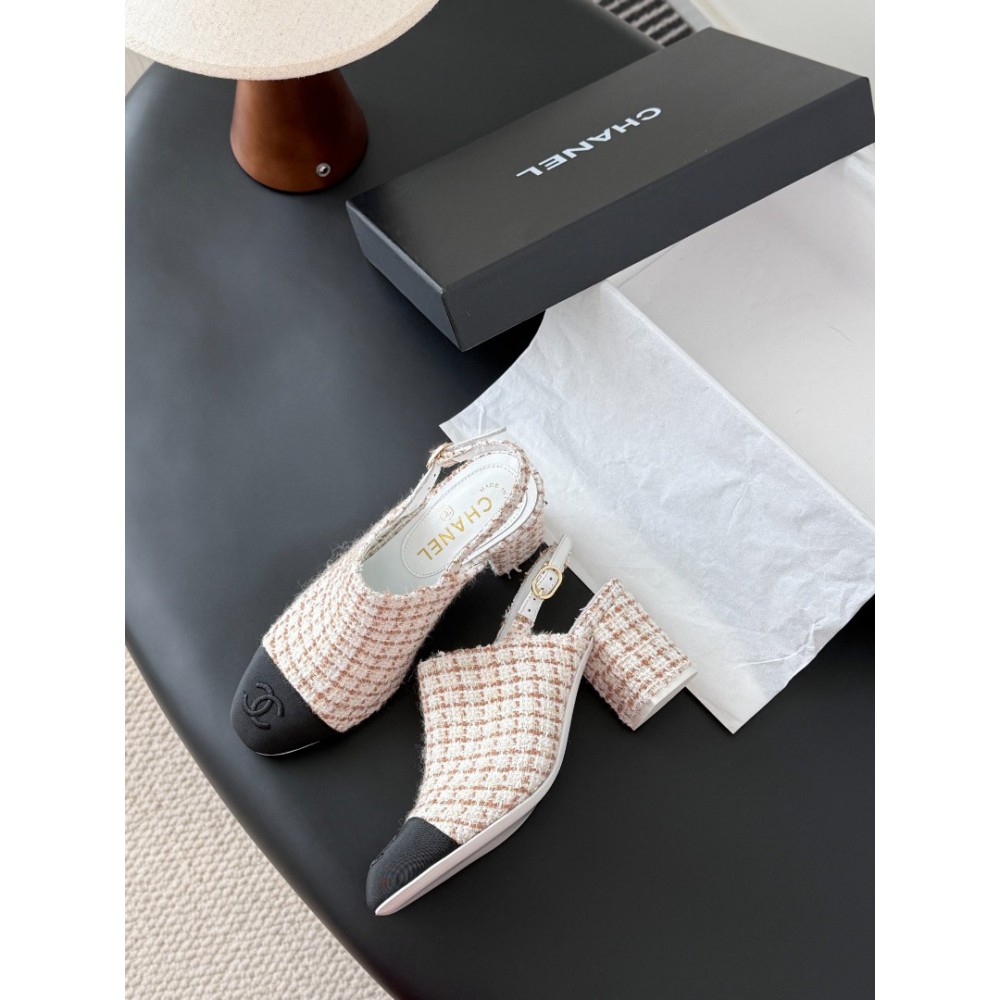 Chanel slingback mules tweed & grosgrain 36-41 Shoes