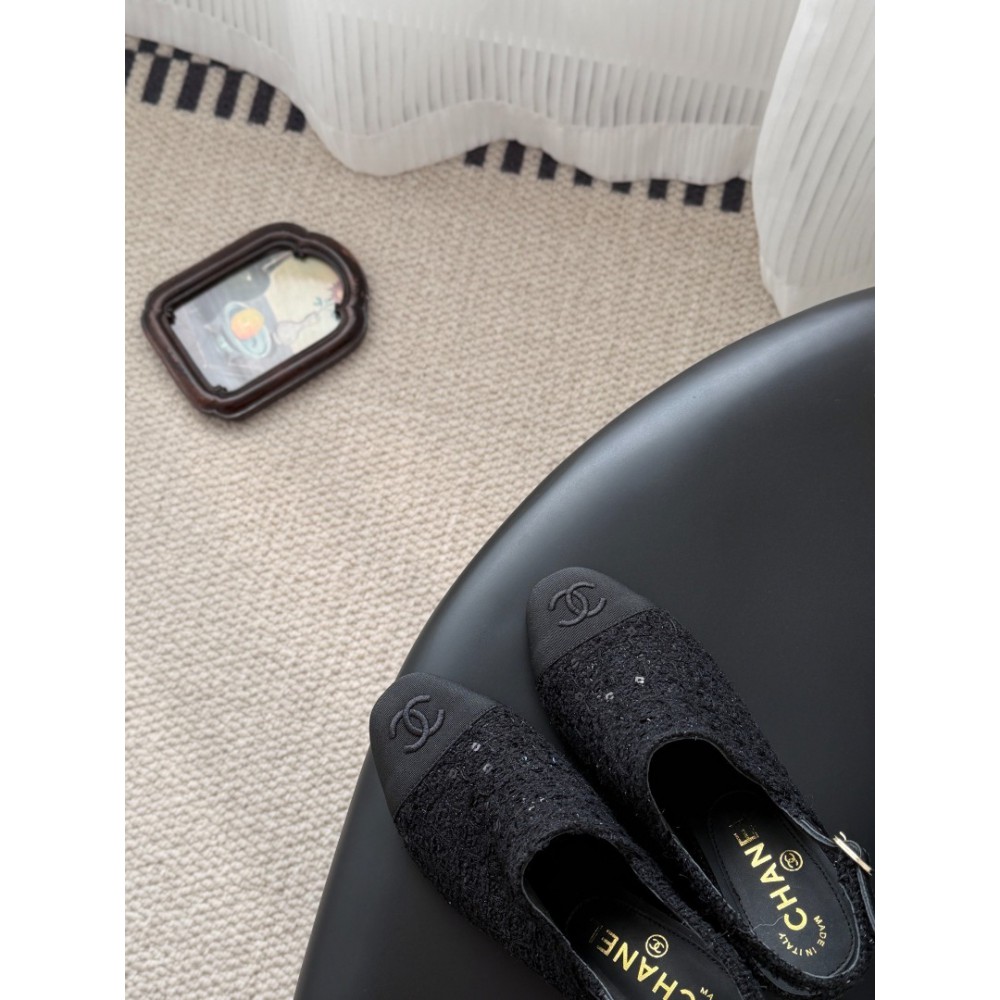 Chanel slingback mules tweed & grosgrain 36-41 Shoes