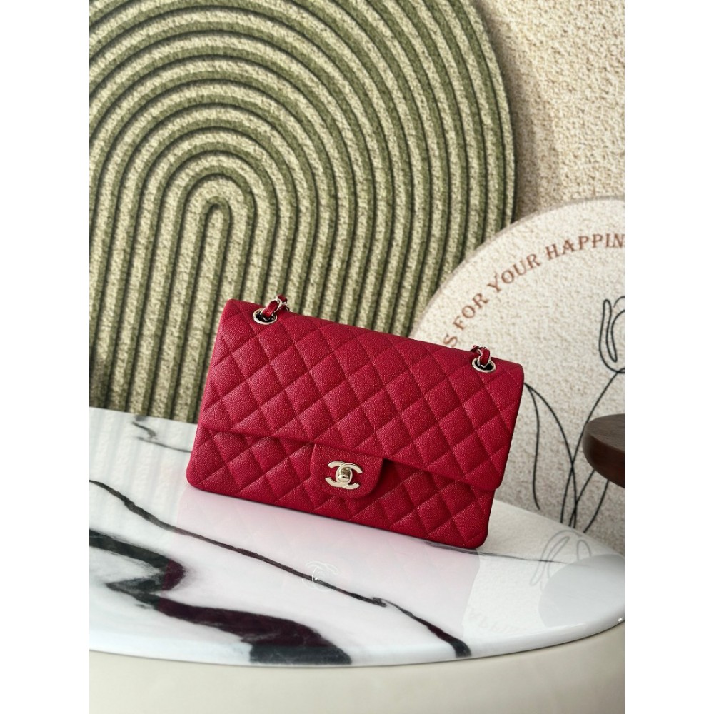 Chanel classic flap bag medium size 25x16x7cm REAL GRAINED LEATHER 100% Bags