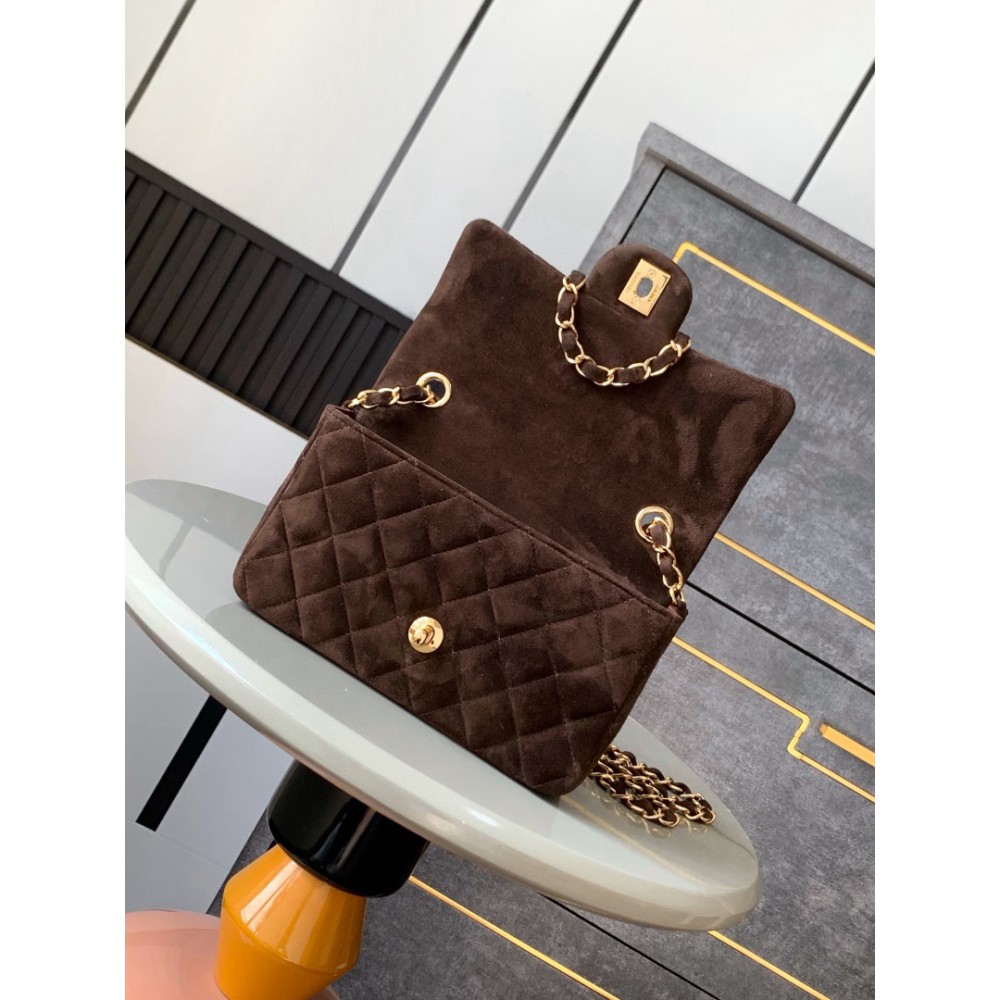 Chanel classic flap bag 20x13x5cm suede Bags
