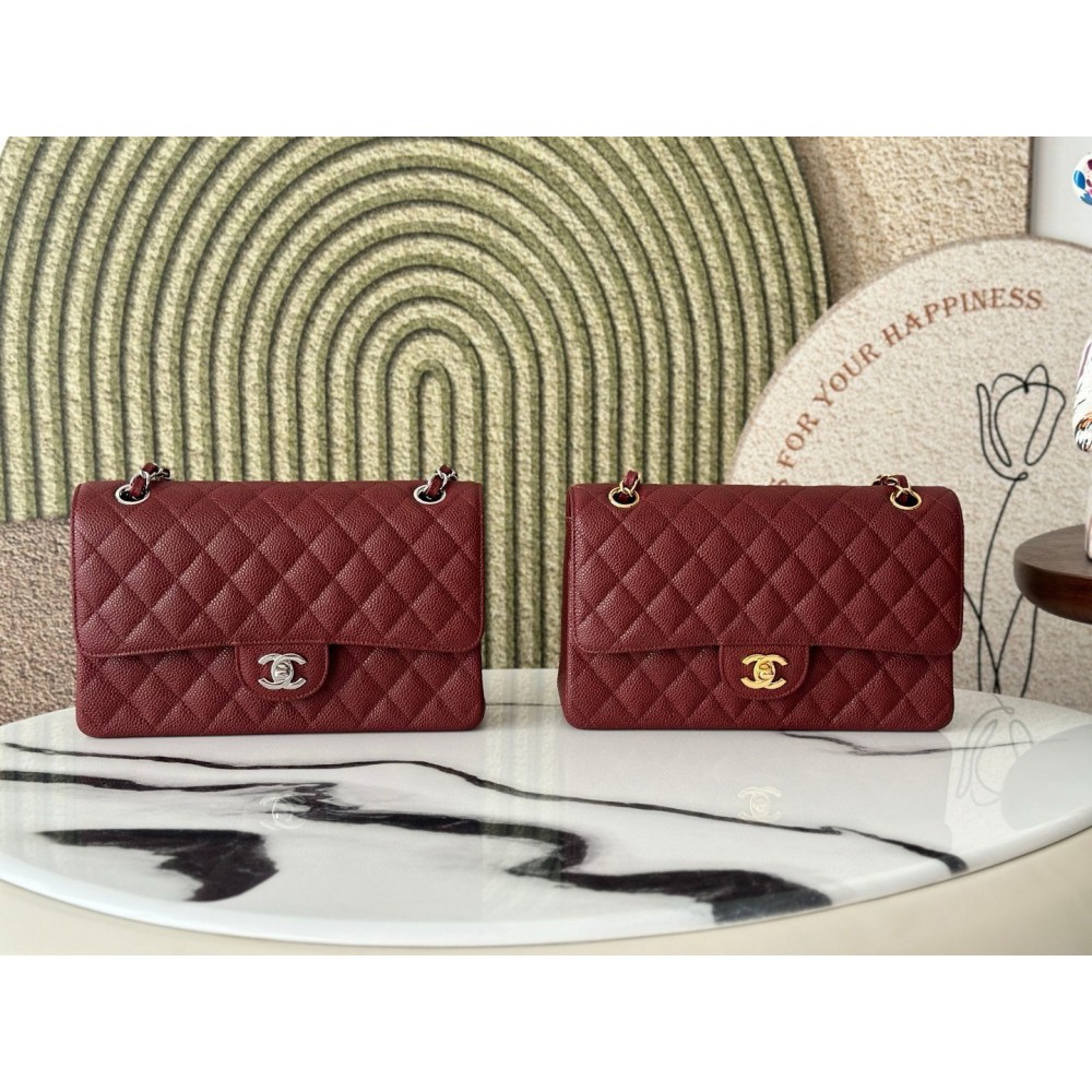 Chanel classic flap bag medium size 25x16x7cm REAL GRAINED LEATHER 100% Bags