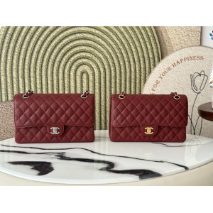 Chanel classic flap bag medium size 25x16x7cm REAL GRAINED LEATHER 100% Bags