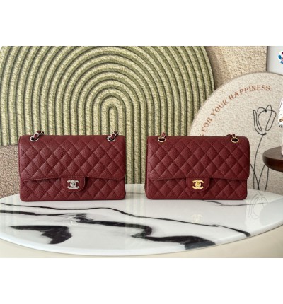 Chanel classic flap bag medium size 25x16x7cm REAL GRAINED LEATHER 100%