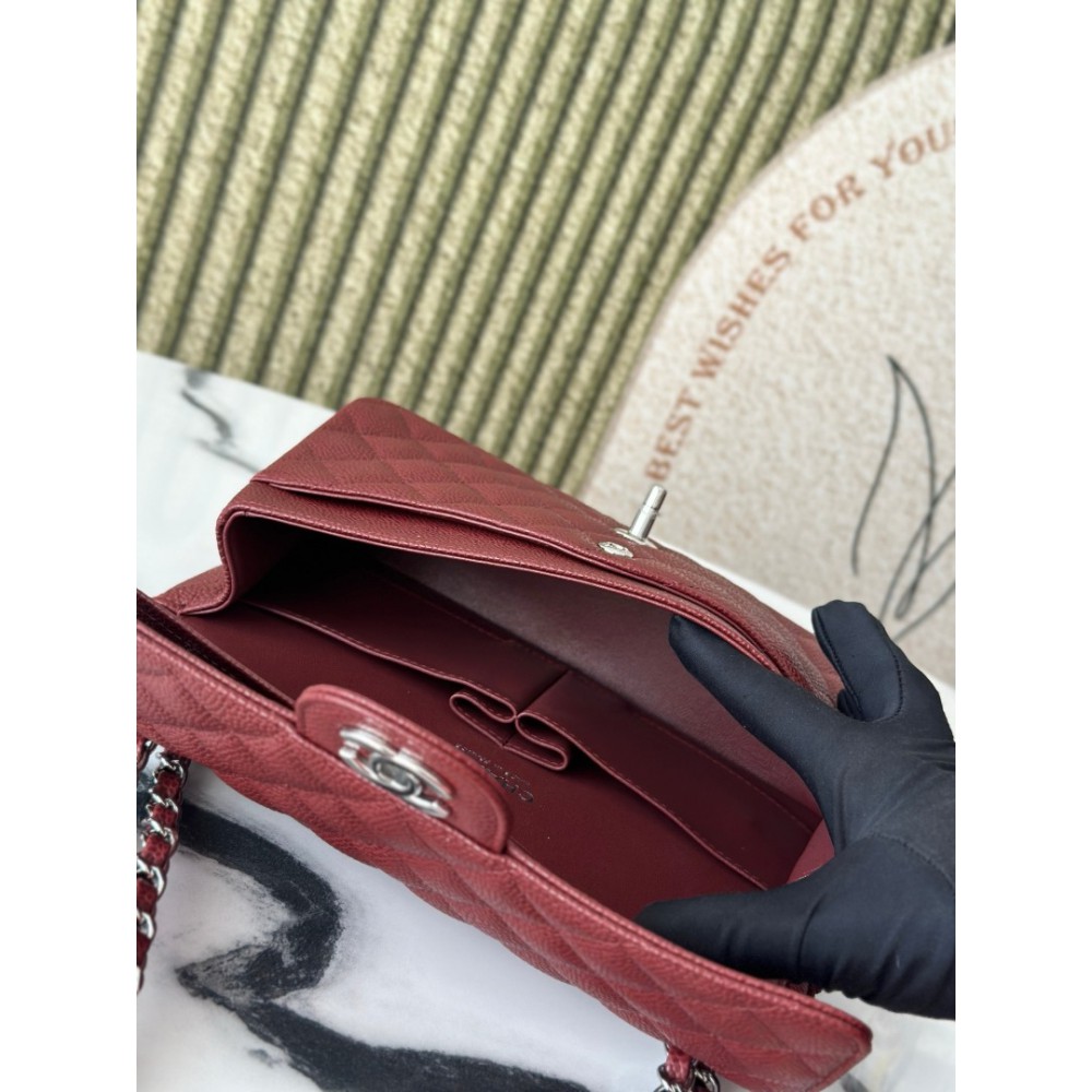 Chanel classic flap bag medium size 25x16x7cm REAL GRAINED LEATHER 100% Bags