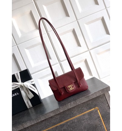 Chanel clutch with leather strap mini size 17x11.5x5cm