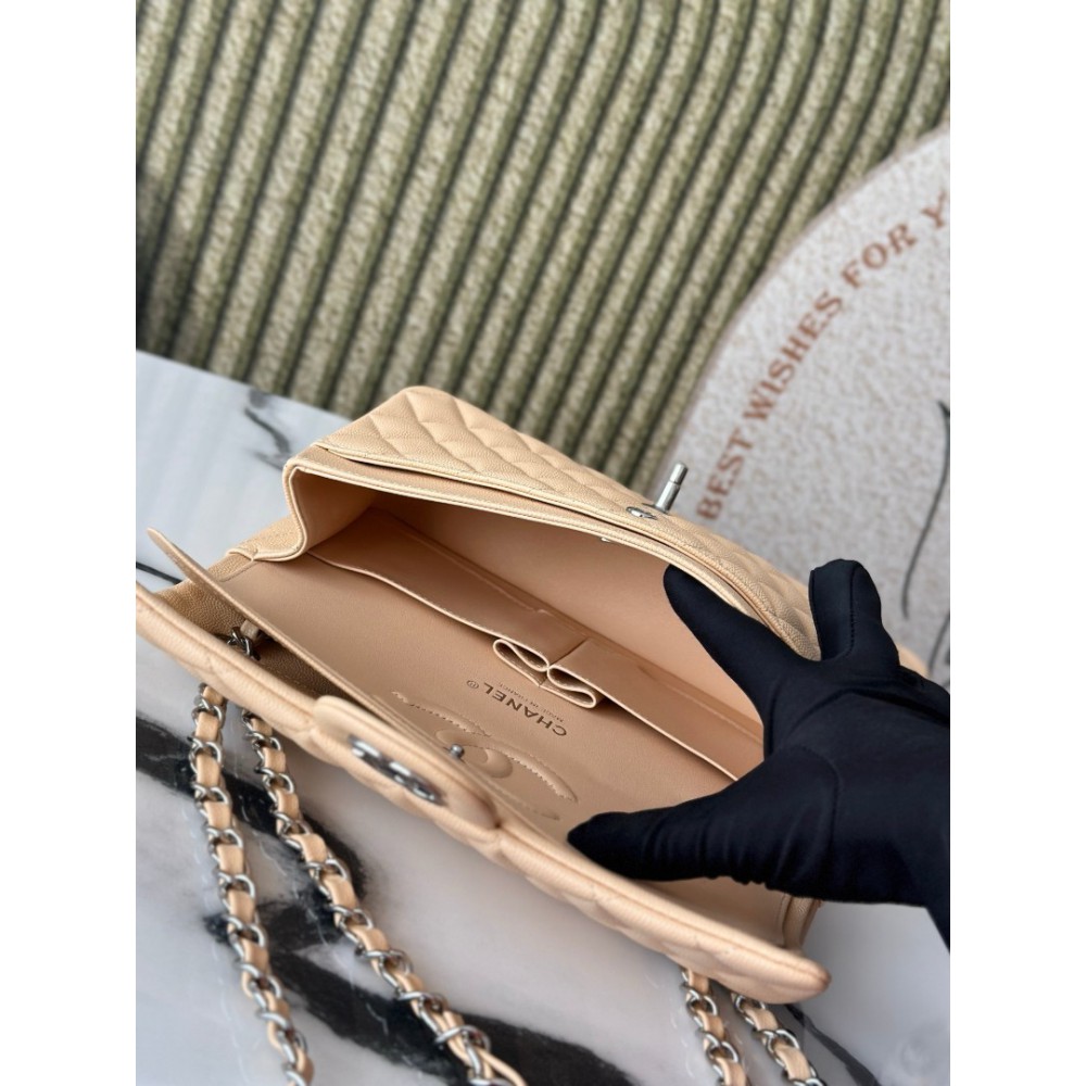 Chanel classic flap bag medium size 25x16x7cm REAL GRAINED LEATHER 100% Bags