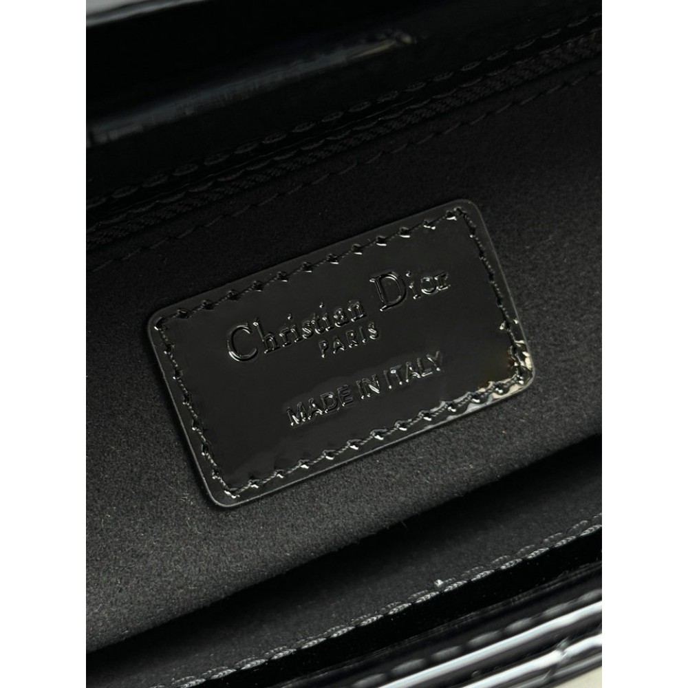 Dior Lady small size with strap 20x16.5x8cm Bags patent