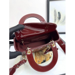 Dior Lady small size with strap 20x16.5x8cm Bags patent
