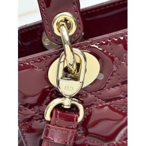 Dior Lady small size with strap 20x16.5x8cm Bags patent