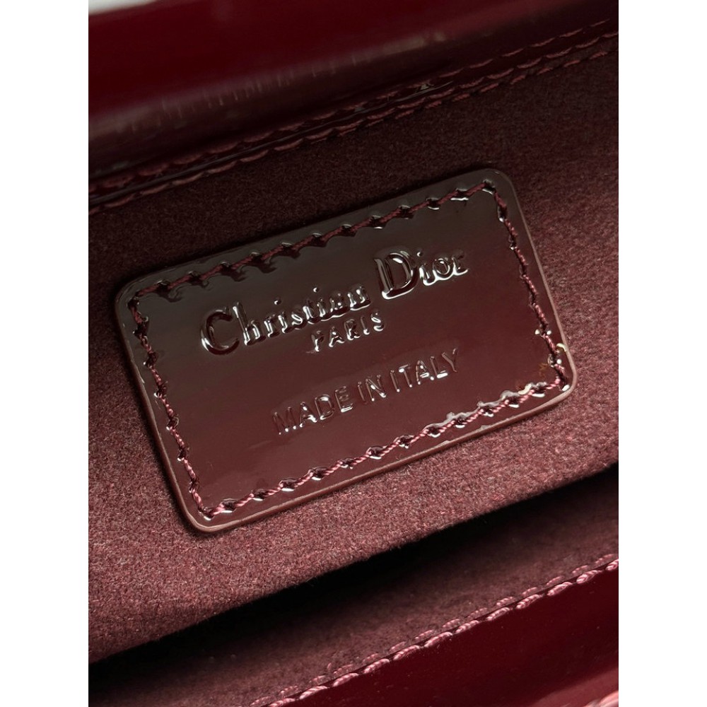 Dior Lady small size with strap 20x16.5x8cm Bags patent