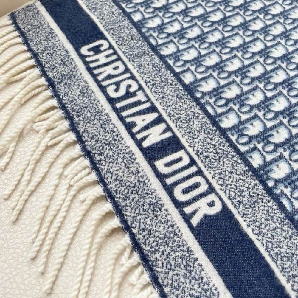 Dior oblique scarf blue 50x180cm Accesories