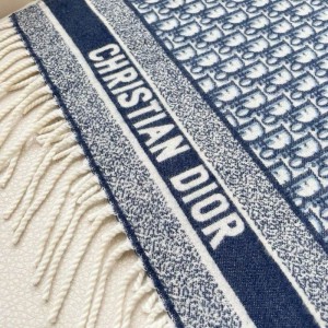 Dior oblique scarf blue 50x180cm Accesories