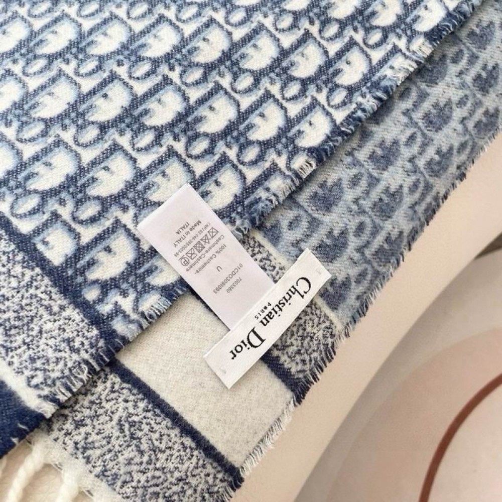 Dior oblique scarf blue 50x180cm Accesories