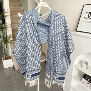 Dior oblique scarf blue 50x180cm Accesories