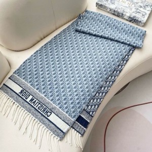 Dior oblique scarf blue 50x180cm Accesories