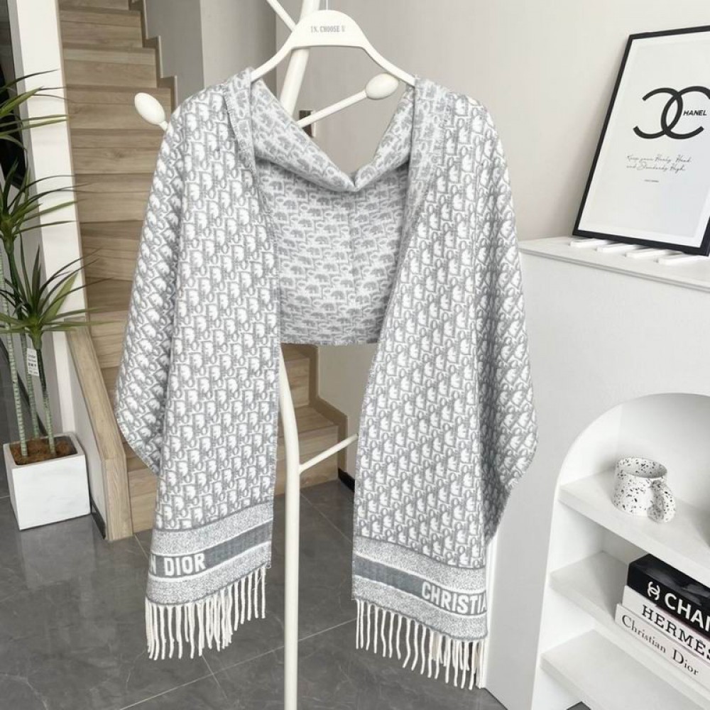 Dior oblique scarf blue 50x180cm Accesories