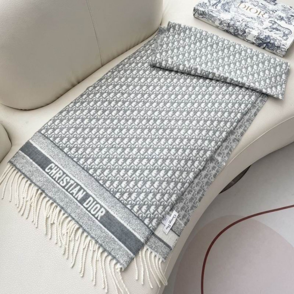 Dior oblique scarf blue 50x180cm Accesories