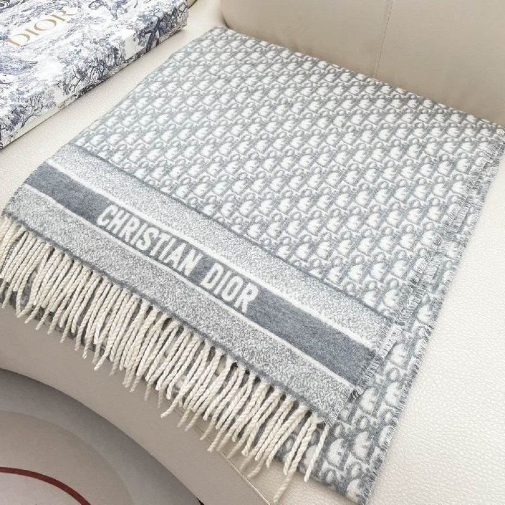 Dior oblique scarf blue 50x180cm Accesories