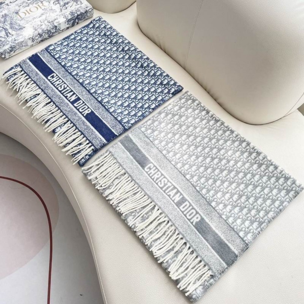 Dior oblique scarf blue 50x180cm Accesories