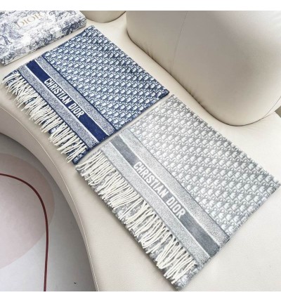 Dior oblique scarf blue 50x180cm