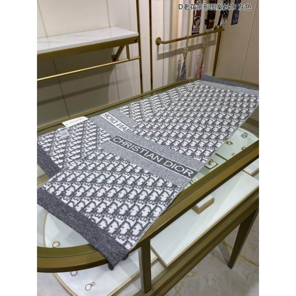 Dior oblique scarf navy blue 30x195cm Accesories