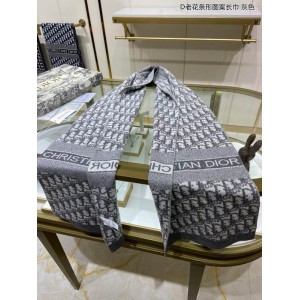 Dior oblique scarf navy blue 30x195cm Accesories