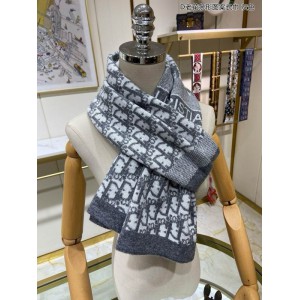 Dior oblique scarf navy blue 30x195cm Accesories