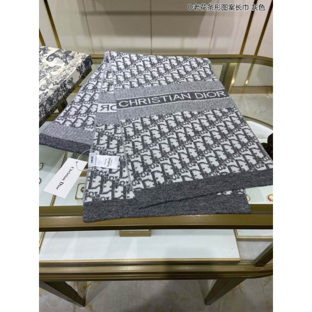 Dior oblique scarf navy blue 30x195cm Accesories