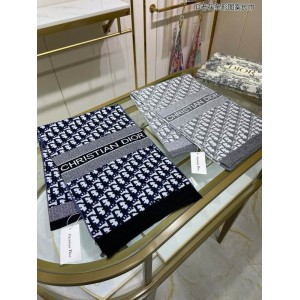 Dior oblique scarf navy blue 30x195cm Accesories