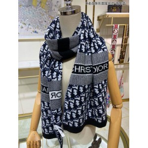 Dior oblique scarf navy blue 30x195cm Accesories