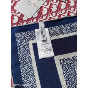 Dior oblique Diortwin 90 Square Scarf 90x90cm burgundy-navy blue silk 100%