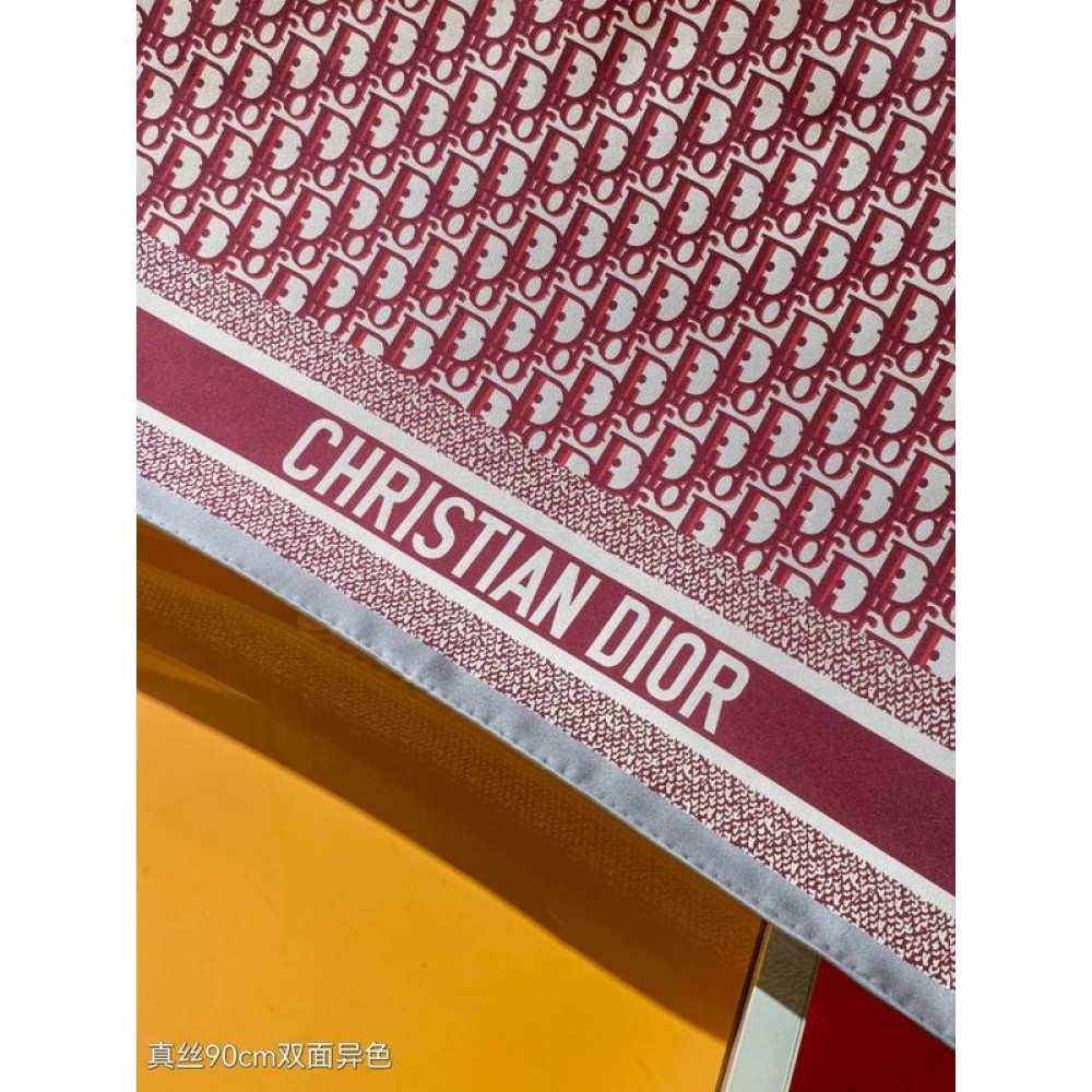 Dior oblique Diortwin 90 Square Scarf 90x90cm burgundy-navy blue silk 100%