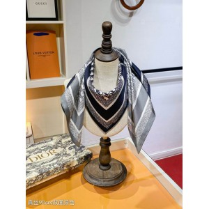 Dior oblique Diortwin 90 Square Scarf 90x90cm grey-black silk 100% Accesories