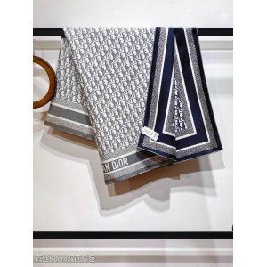 Dior oblique Diortwin 90 Square Scarf 90x90cm grey-black silk 100% Accesories