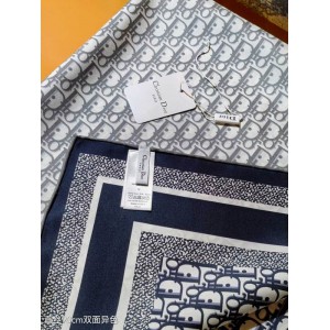 Dior oblique Diortwin 90 Square Scarf 90x90cm grey-black silk 100% Accesories