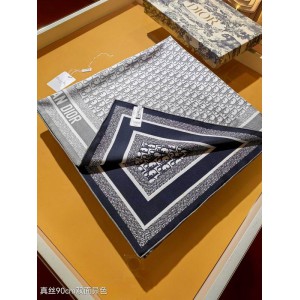 Dior oblique Diortwin 90 Square Scarf 90x90cm grey-black silk 100% Accesories