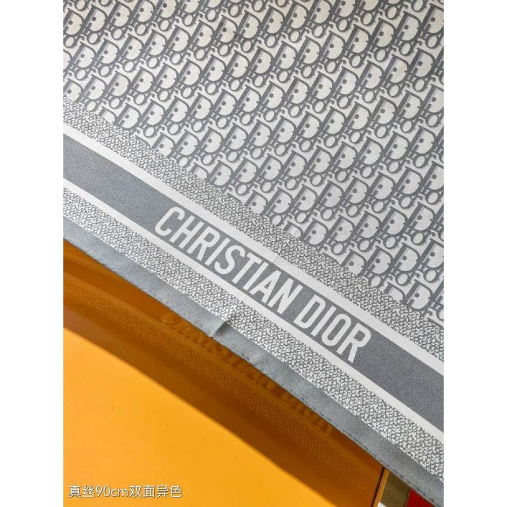 Dior oblique Diortwin 90 Square Scarf 90x90cm grey-black silk 100% Accesories