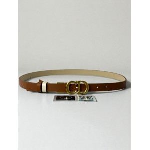 Dior Reversible saddle belt caramel-beige 2cm leather 100% Accesories