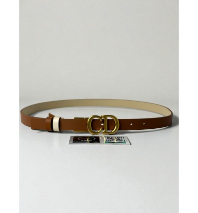 Dior Reversible saddle belt caramel-beige 2cm leather 100%