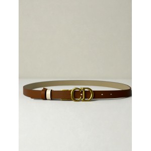 Dior Reversible saddle belt caramel-beige 2cm leather 100% Accesories