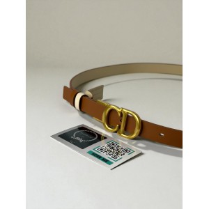 Dior Reversible saddle belt caramel-beige 2cm leather 100% Accesories